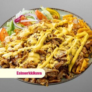 Kebab ristikkoperunoilla